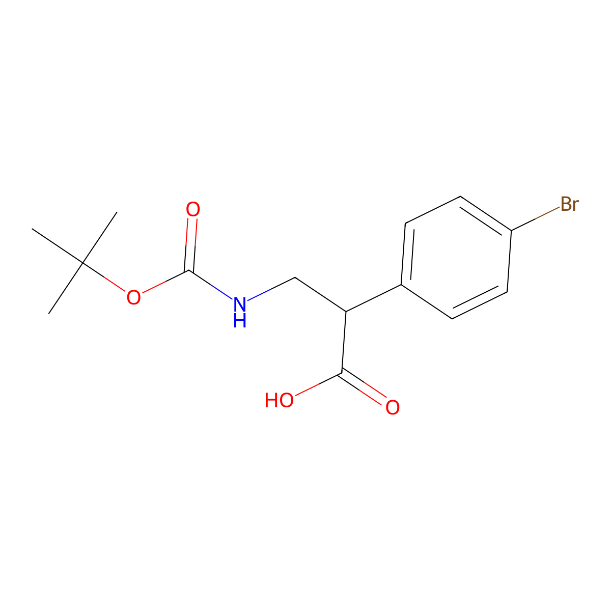 (2S)-2-(4-bromophenyl)-3-{[(tert-butoxy)carbonyl]amino}propanoic acid molecular structure, CAS 1442114-71-7