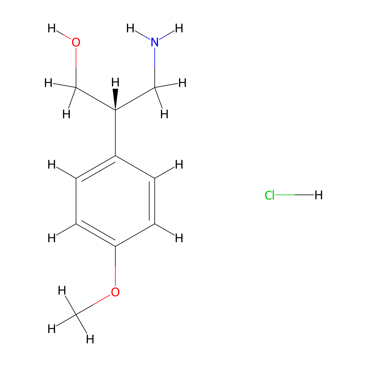 (S)-3-Amino-2-(4-methoxy-phenyl)-propan-1-ol, hydrochloride molecular structure, CAS 1442114-73-9