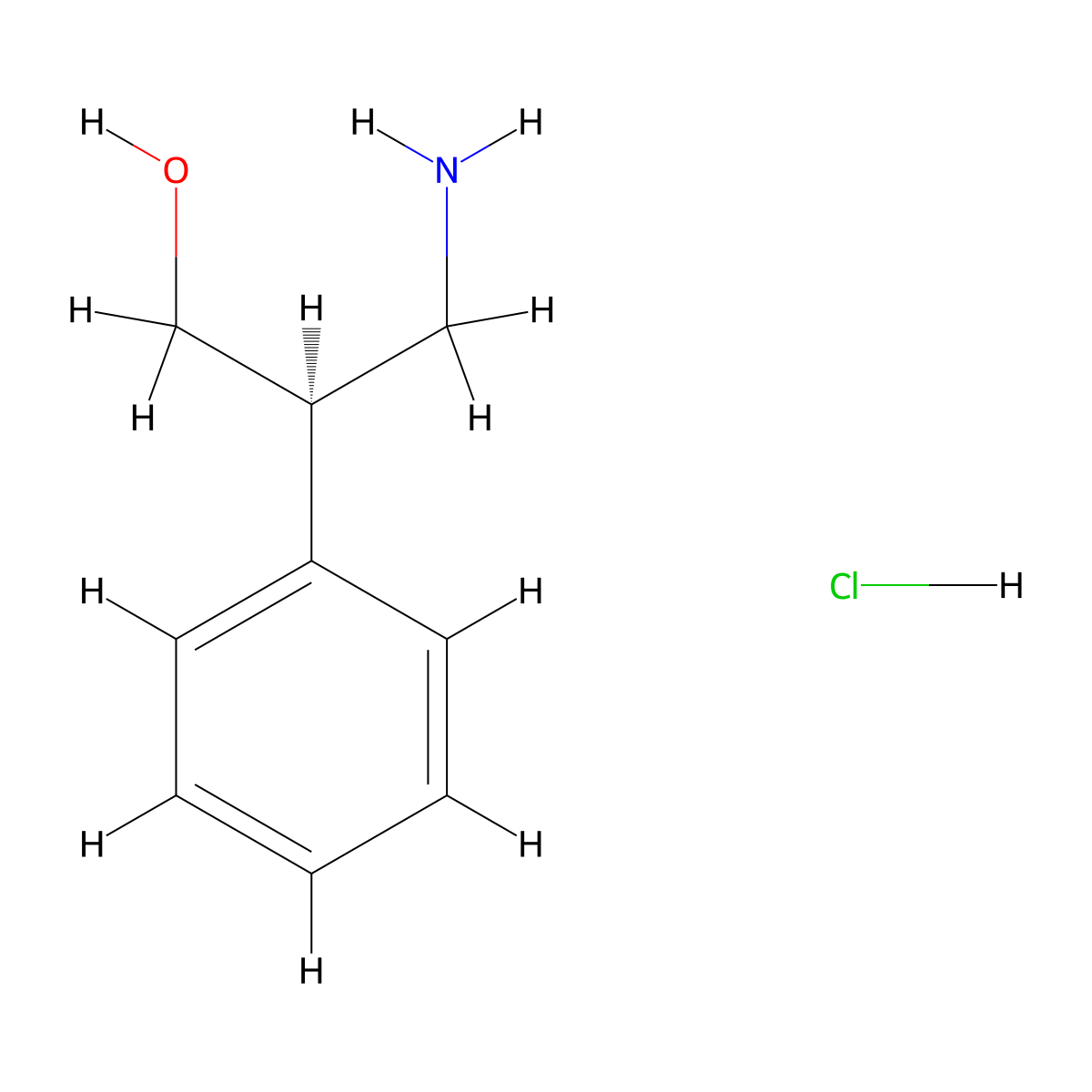 (R)-3-Amino-2-phenylpropan-1-ol hydrochloride molecular structure, CAS 1442114-79-5