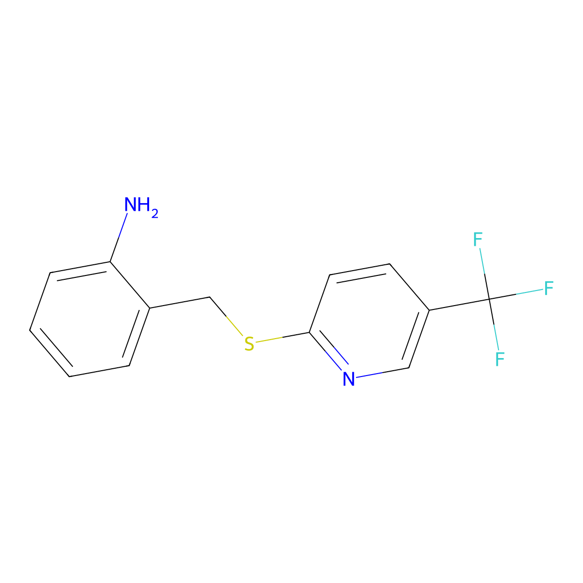 2-({[5-(Trifluoromethyl)pyridin-2-yl]sulfanyl}methyl)aniline molecular structure, CAS 144214-38-0