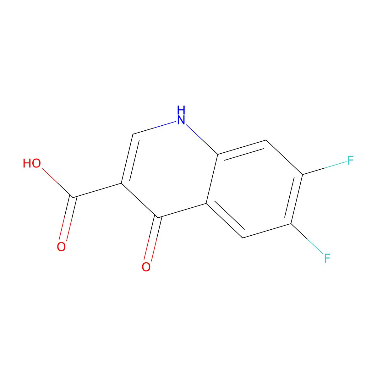 6,7-Difluoro-4-oxo-1,4-dihydroquinoline-3-carboxylic acid molecular structure, CAS 144216-11-5