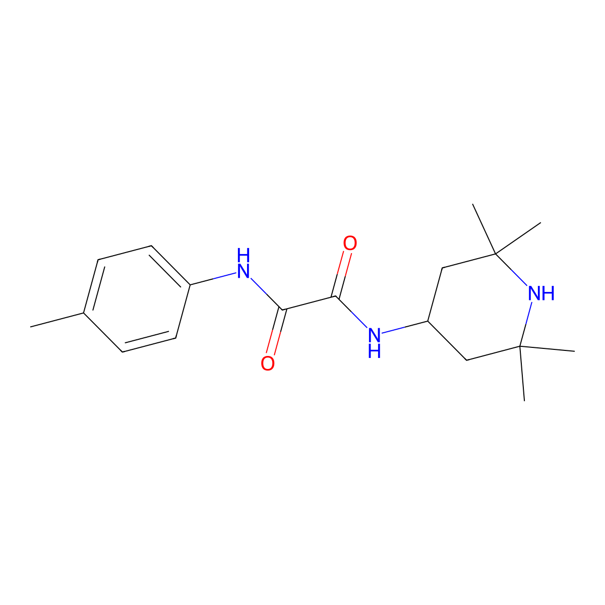 N'-(4-methylphenyl)-N-(2,2,6,6-tetramethylpiperidin-4-yl)oxamide molecular structure, CAS 144217-65-2