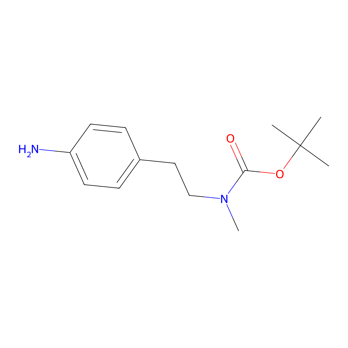 tert-butyl N-[2-(4-aminophenyl)ethyl]-N-methylcarbamate molecular structure, CAS 144222-24-2