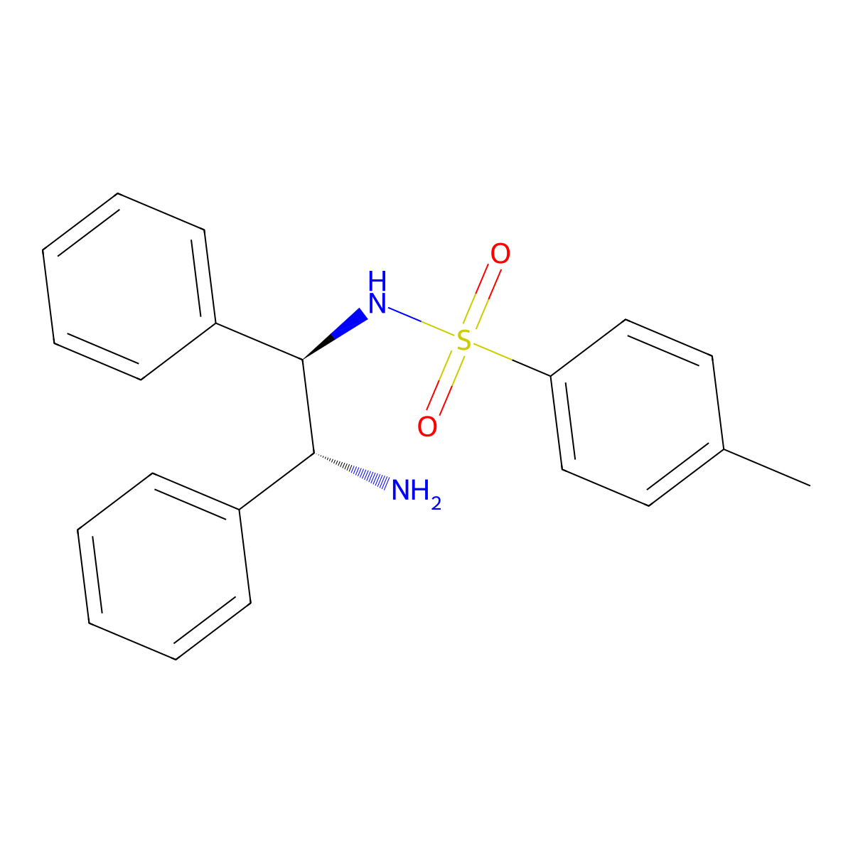 N-((1R,2R)-2-Amino-1,2-diphenylethyl)-4-methylbenzenesulfonamide , (R,R)-TsDPEN molecular structure, CAS 144222-34-4