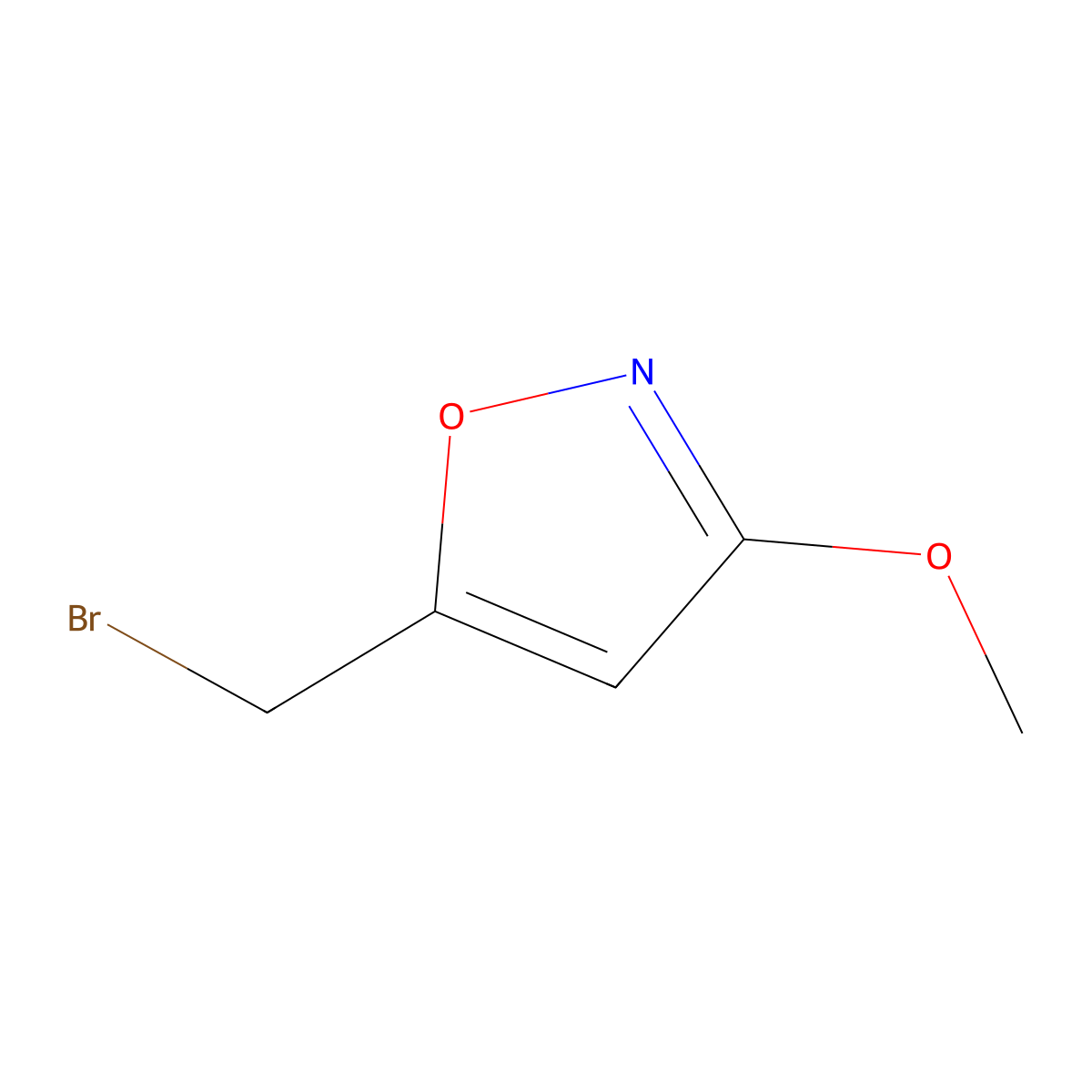 5-(Bromomethyl)-3-methoxy-1,2-oxazole molecular structure, CAS 14423-89-3