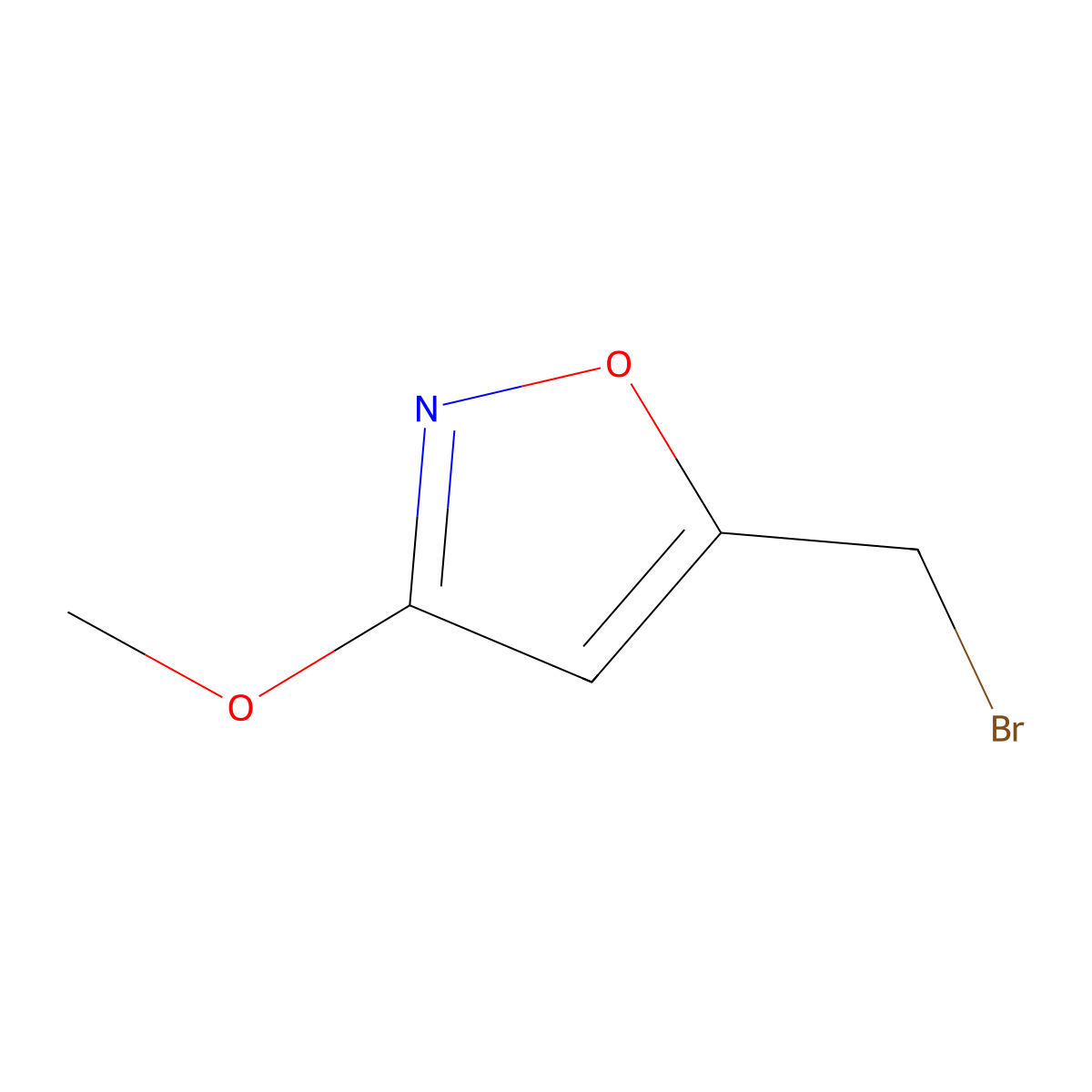 5-(Bromomethyl)-3-methoxy-1,2-oxazole molecular structure, CAS 14423-89-3
