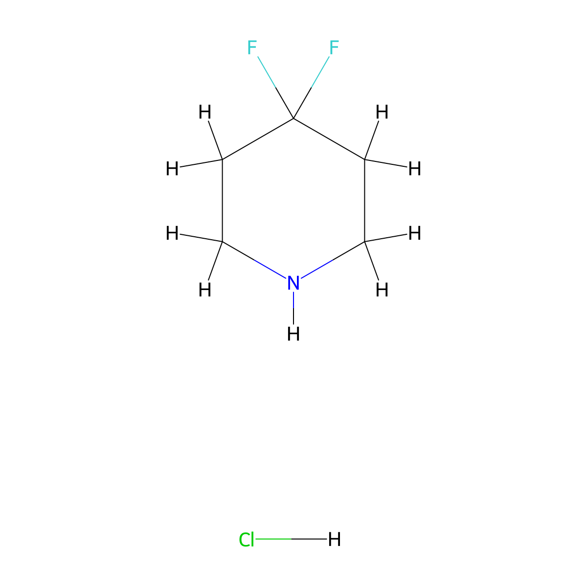 4,4-Difluoropiperidine hydrochloride molecular structure, CAS 144230-52-4