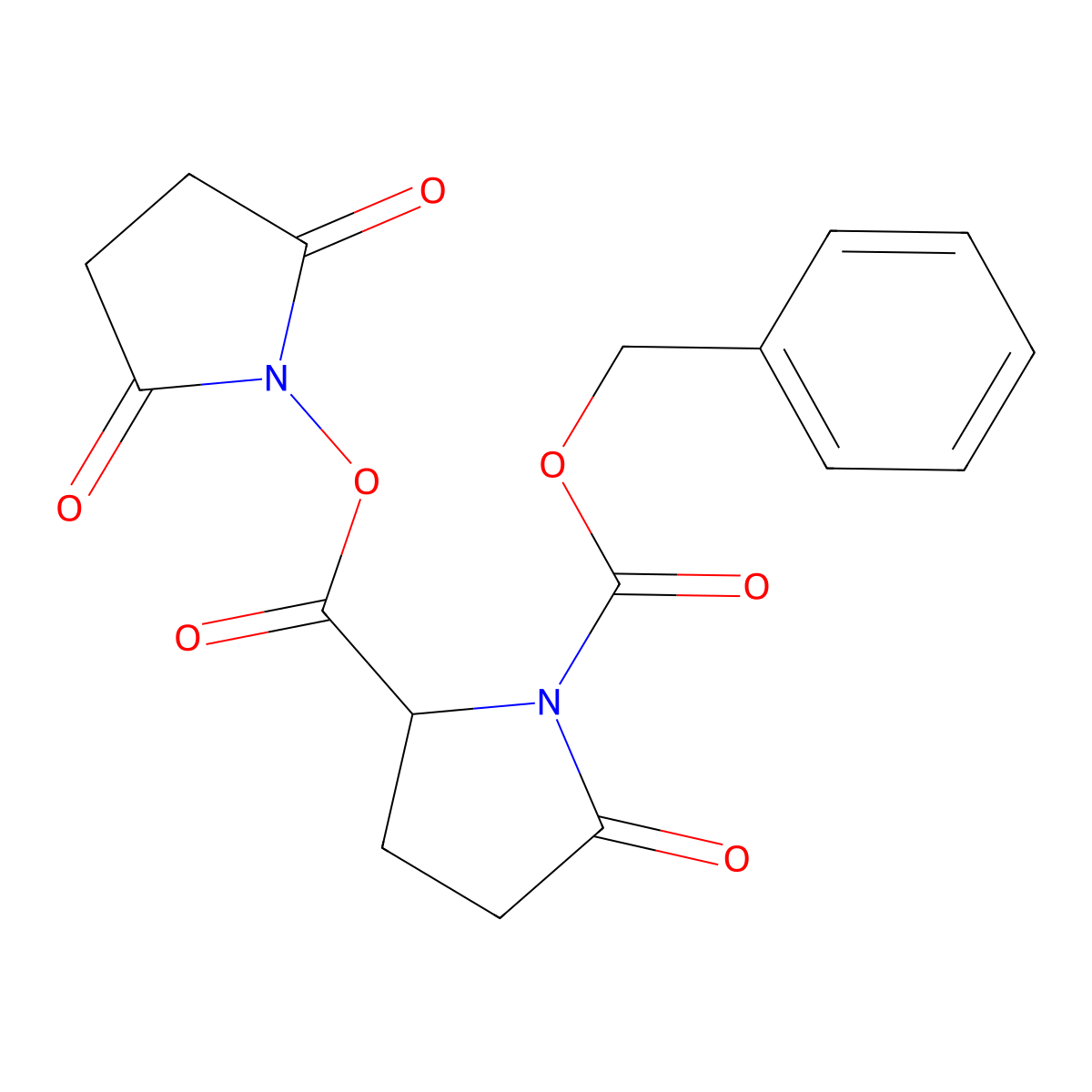 1-Benzyl 2-(2,5-dioxopyrrolidin-1-yl) (R)-5-oxopyrrolidine-1,2-dicarboxylate molecular structure, CAS 144232-85-9