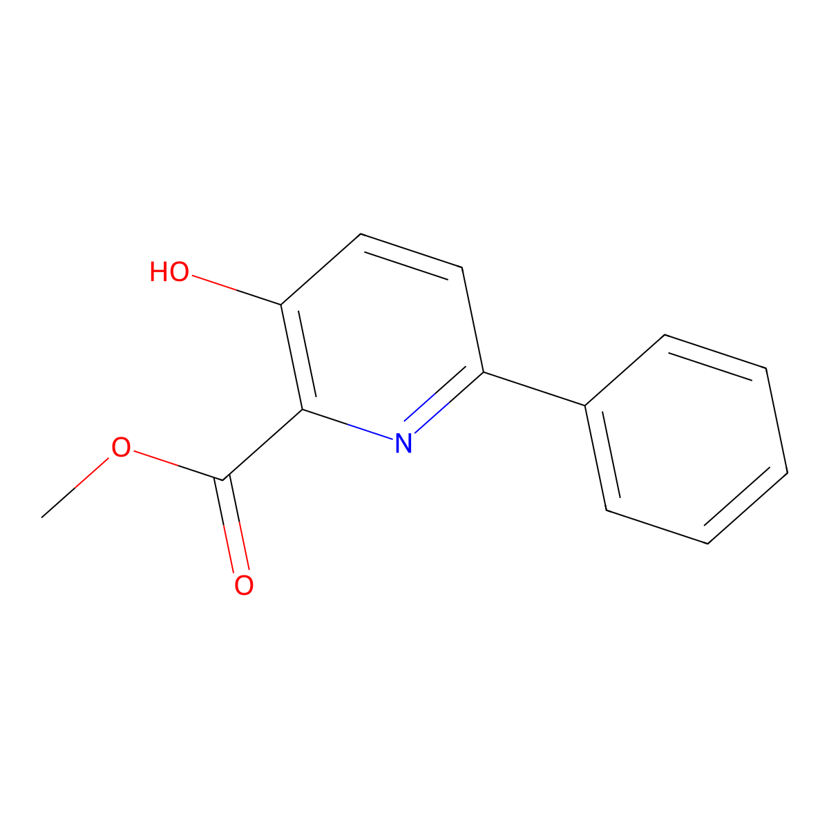 Methyl 3-hydroxy-6-phenylpicolinate molecular structure, CAS 144233-92-1