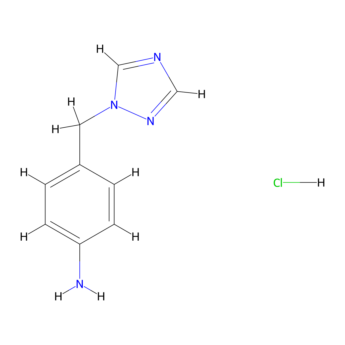 4-(1H-1,2,4-Triazol-1-ylmethyl)benzenamine hydrochloride molecular structure, CAS 144235-64-3