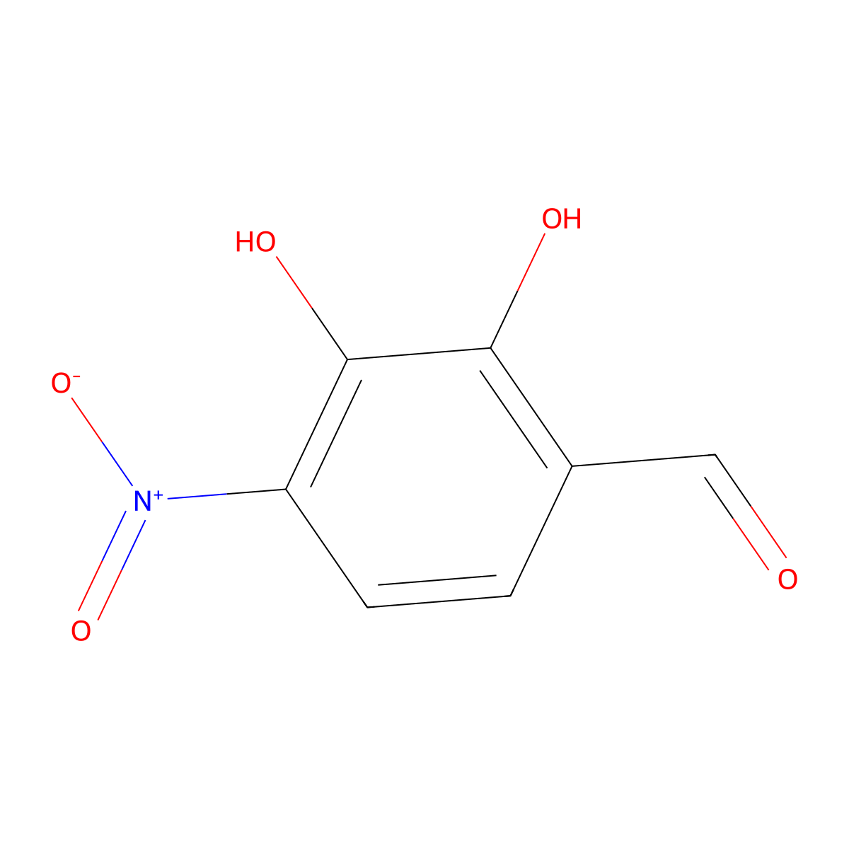 Benzaldehyde, 2,3-dihydroxy-4-nitro- molecular structure, CAS 144240-75-5
