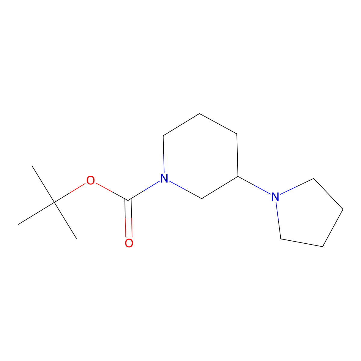 3-(1-Pyrrolidinyl)-1-piperidinecarboxylic acid 1,1-dimethylethyl ester molecular structure, CAS 144243-26-5