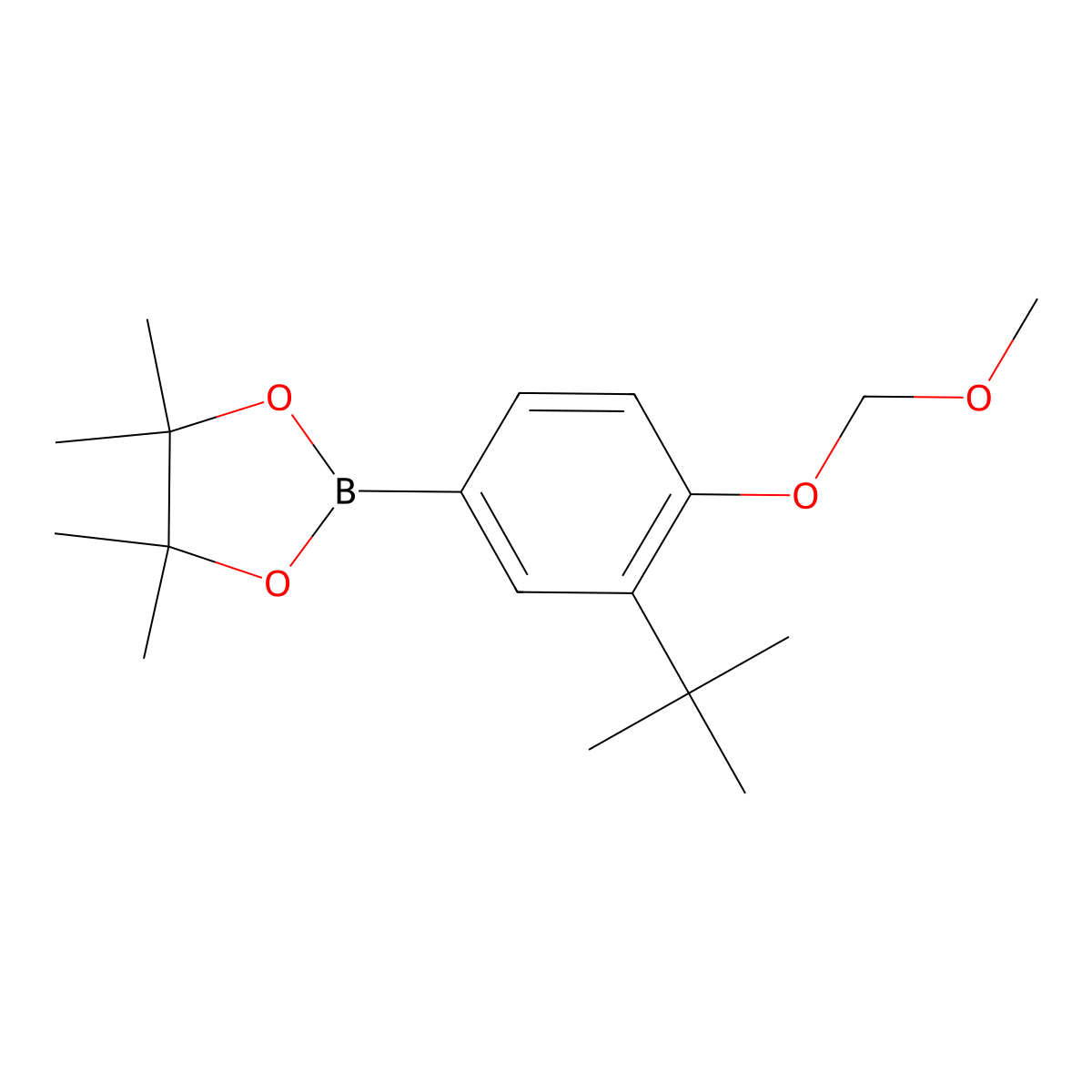 2-(3-tert-Butyl-4-methoxymethoxy-phenyl)-4,4,5,5-tetramethyl-[1,3,2]dioxaborolane molecular structure, CAS 1442430-86-5