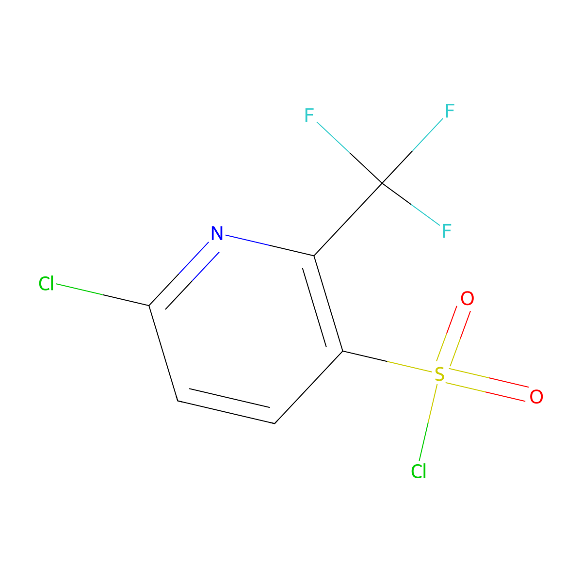 6-Chloro-2-(trifluoromethyl)pyridine-3-sulfonyl chloride molecular structure, CAS 1442432-01-0