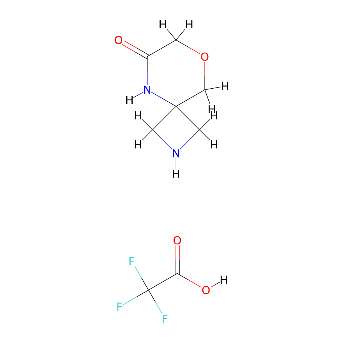 8-Oxa-2,5-diazaspiro[3.5]nonan-6-one, trifluoroacetic acid molecular structure, CAS 1442432-17-8