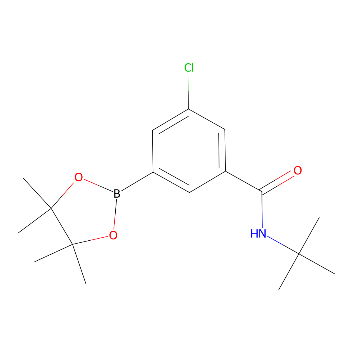 3-Chloro-n-(1,1-dimethylethyl)-5-(4,4,5,5-tetramethyl-1,3,2-dioxaborolan-2-yl)-benzamide molecular structure, CAS 1442432-30-5