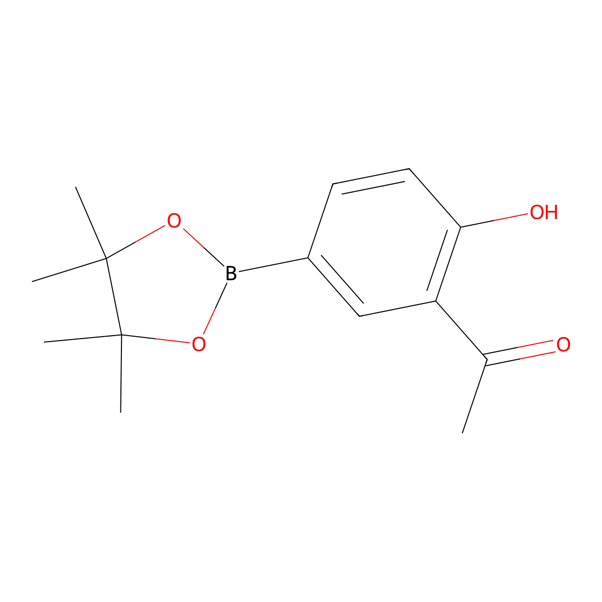 1-(2-Hydroxy-5-(4,4,5,5-tetramethyl-1,3,2-dioxaborolan-2-YL)phenyl)ethanone molecular structure, CAS 1442432-83-8