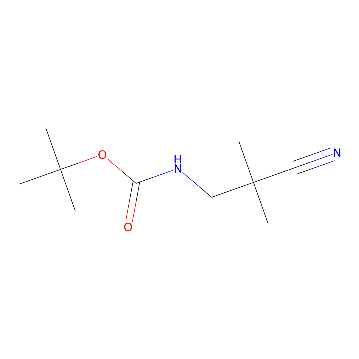tert-butyl N-(2-cyano-2,2-dimethylethyl)carbamate molecular structure, CAS 1442432-98-5
