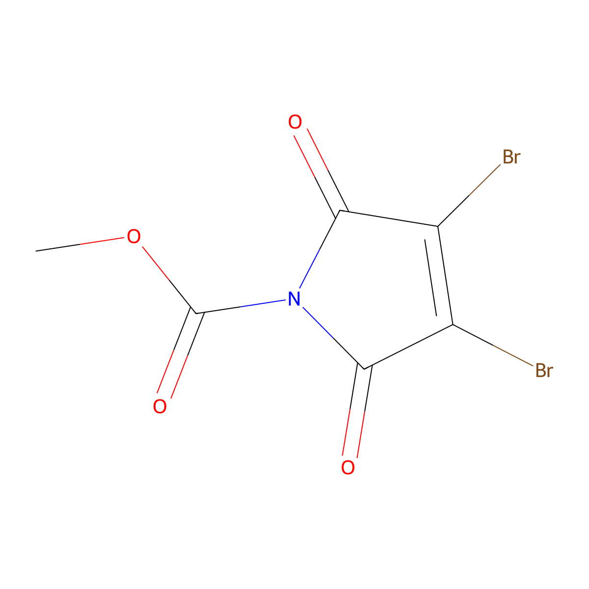 Methyl 3,4-dibromo-2,5-dioxo-2,5-dihydro-1H-pyrrole-1-carboxylate molecular structure, CAS 1442447-48-4