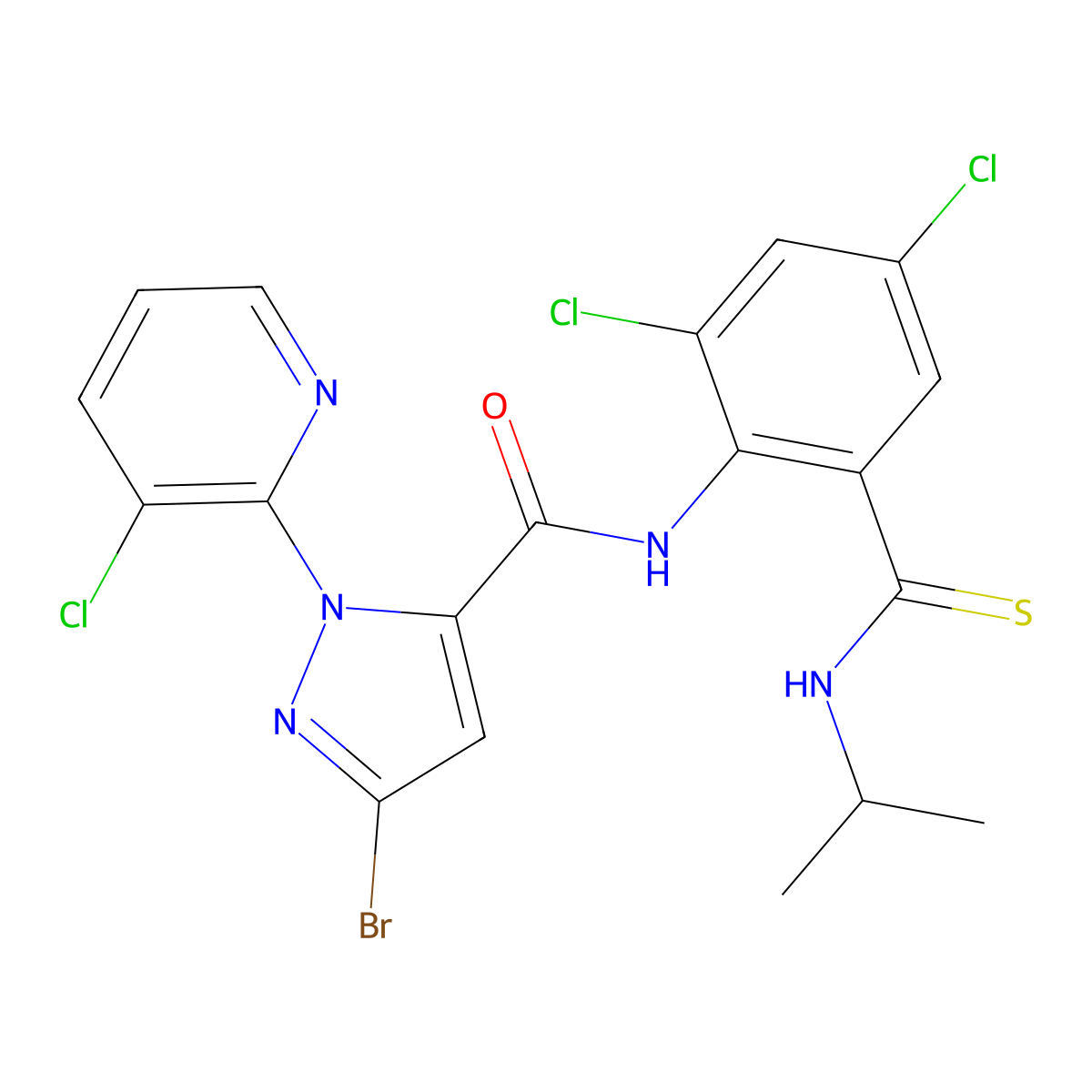 Tiorantraniliprole molecular structure, CAS 1442448-92-1