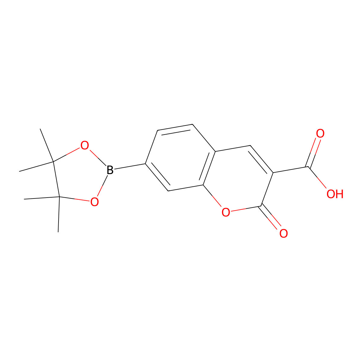 2-Oxo-7-(4,4,5,5-tetramethyl-1,3,2-dioxaborolan-2-yl)-2H-chromene-3-carboxylic acid molecular structure, CAS 1442461-73-5