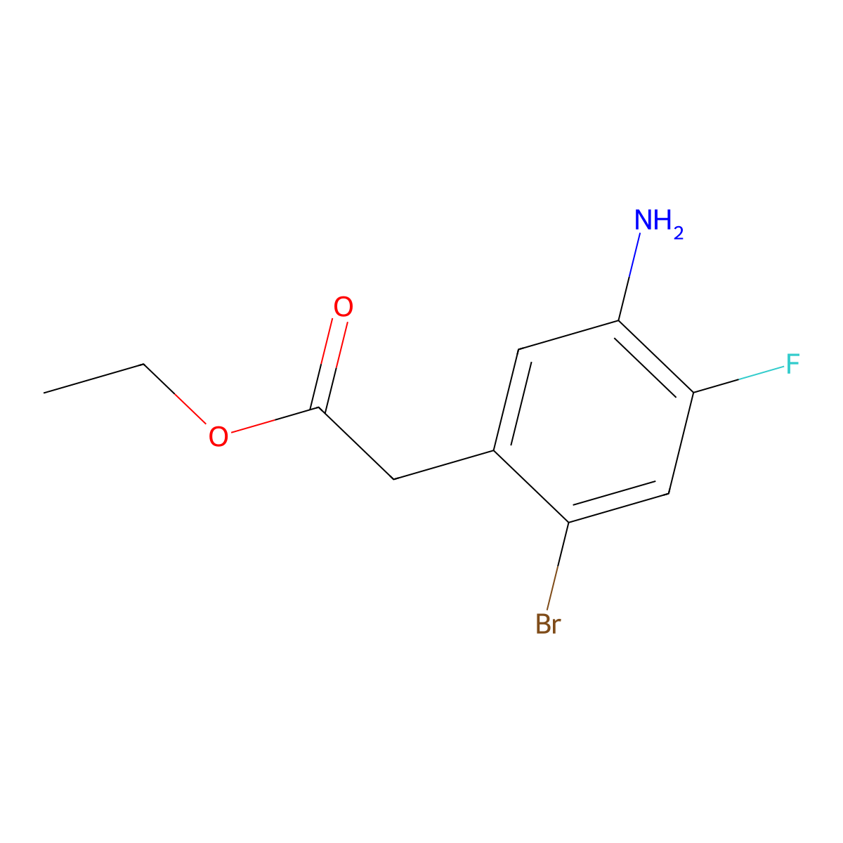Ethyl 2-(5-amino-2-bromo-4-fluorophenyl)acetate molecular structure, CAS 1442471-26-2