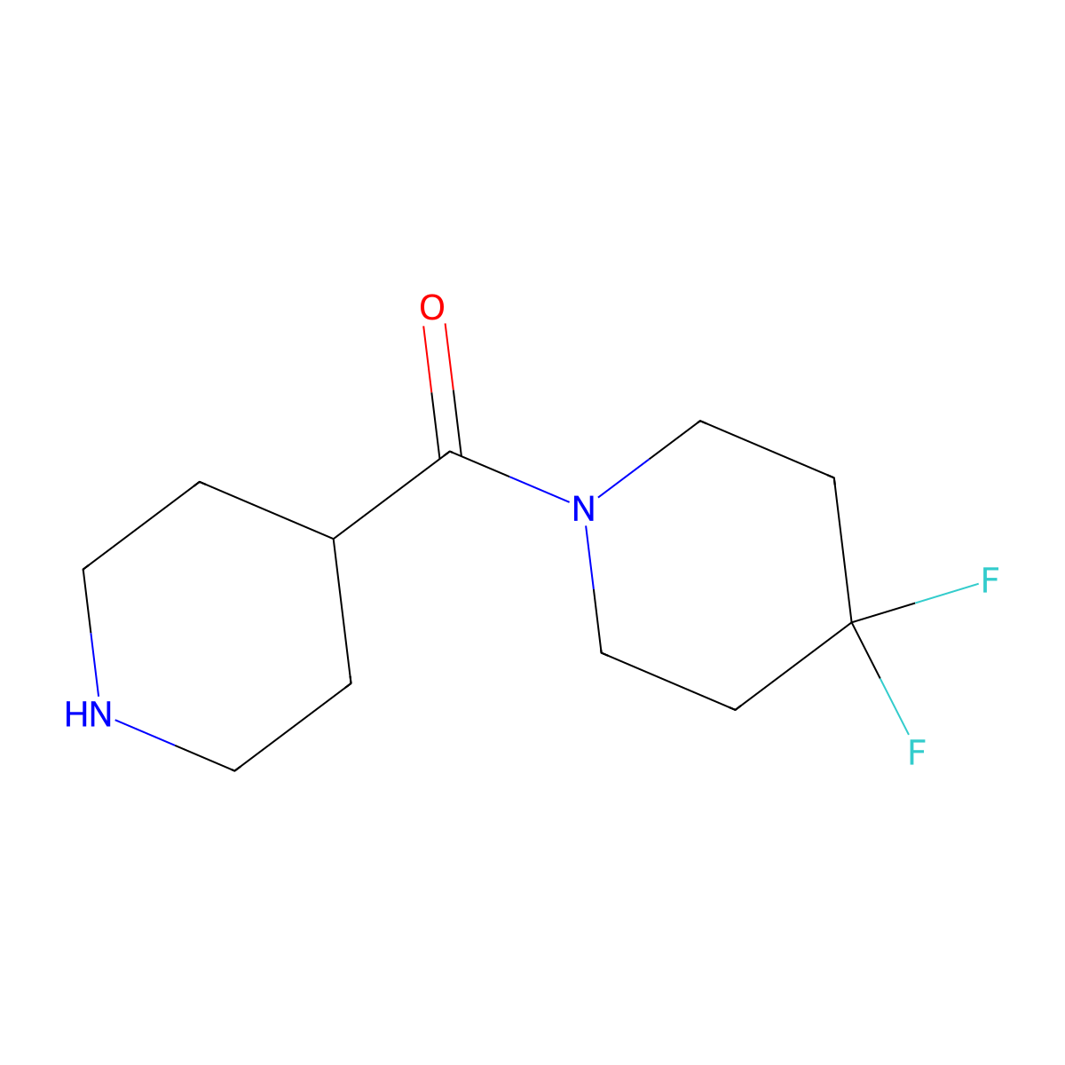 (4,4-Difluoropiperidin-1-yl)(piperidin-4-yl)methanone molecular structure, CAS 1442474-22-7