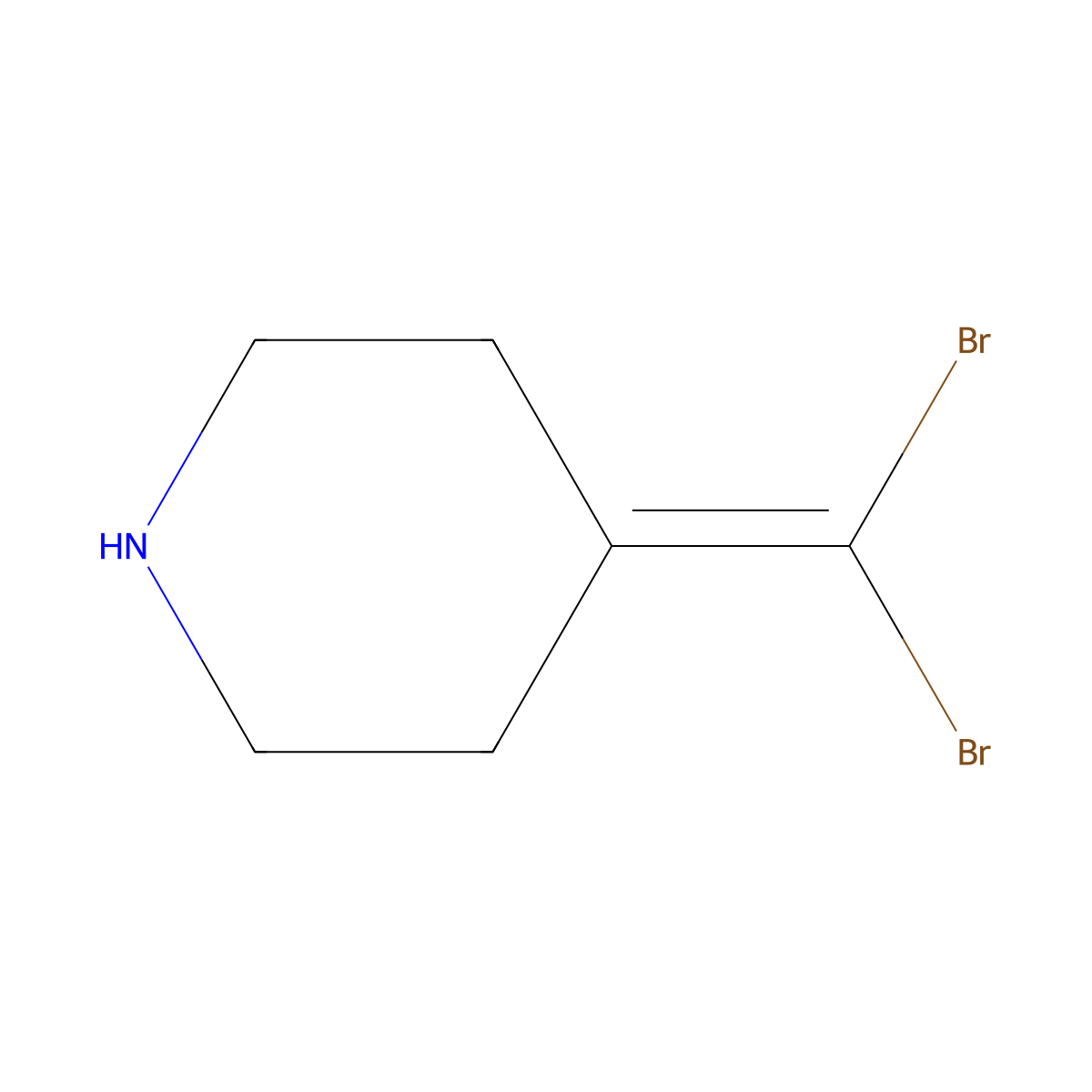 4-(Dibromomethylidene)piperidine molecular structure, CAS 1442477-87-3