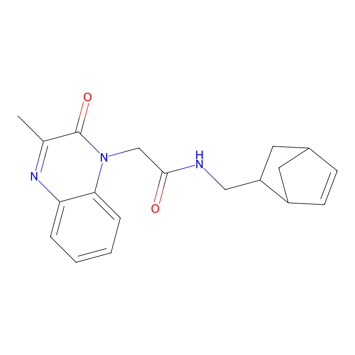 N-(bicyclo[2.2.1]hept-5-en-2-ylmethyl)-2-(3-methyl-2-oxoquinoxalin-1(2H)-yl)acetamide molecular structure, CAS 1442485-33-7