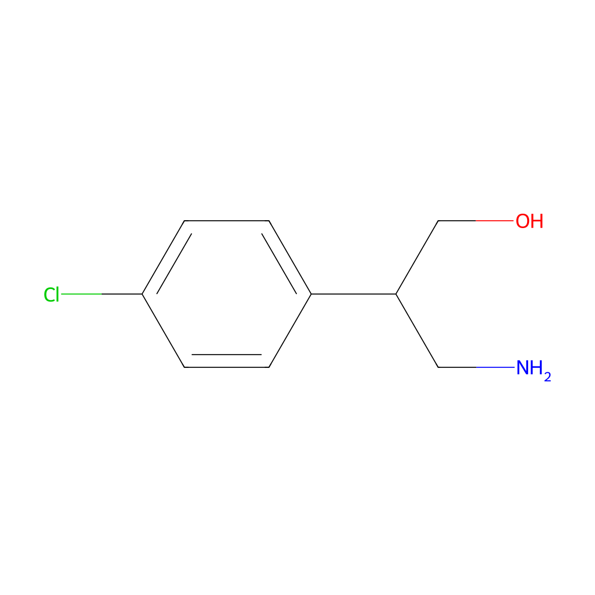 (S)-3-amino-2-(4-chlorophenyl)propan-1-ol molecular structure, CAS 1442523-54-7