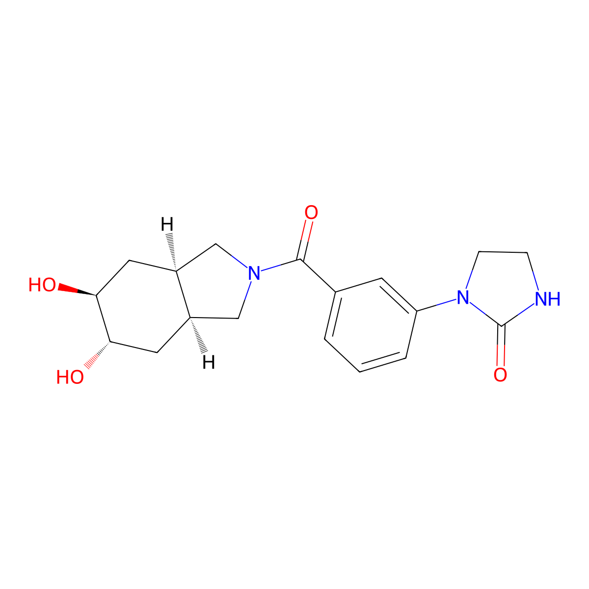 1-(3-{[(3aR*,5S*,6S*,7aS*)-5,6-dihydroxyoctahydro-2H-isoindol-2-yl]carbonyl}phenyl)-2-imidazolidinone molecular structure, CAS 1442534-27-1