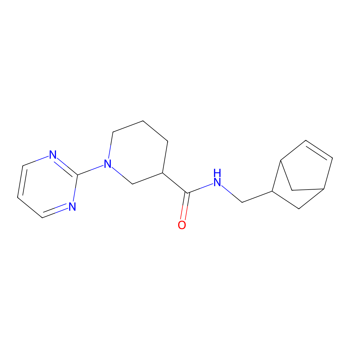N-(bicyclo[2.2.1]hept-5-en-2-ylmethyl)-1-(2-pyrimidinyl)-3-piperidinecarboxamide molecular structure, CAS 1442534-97-5