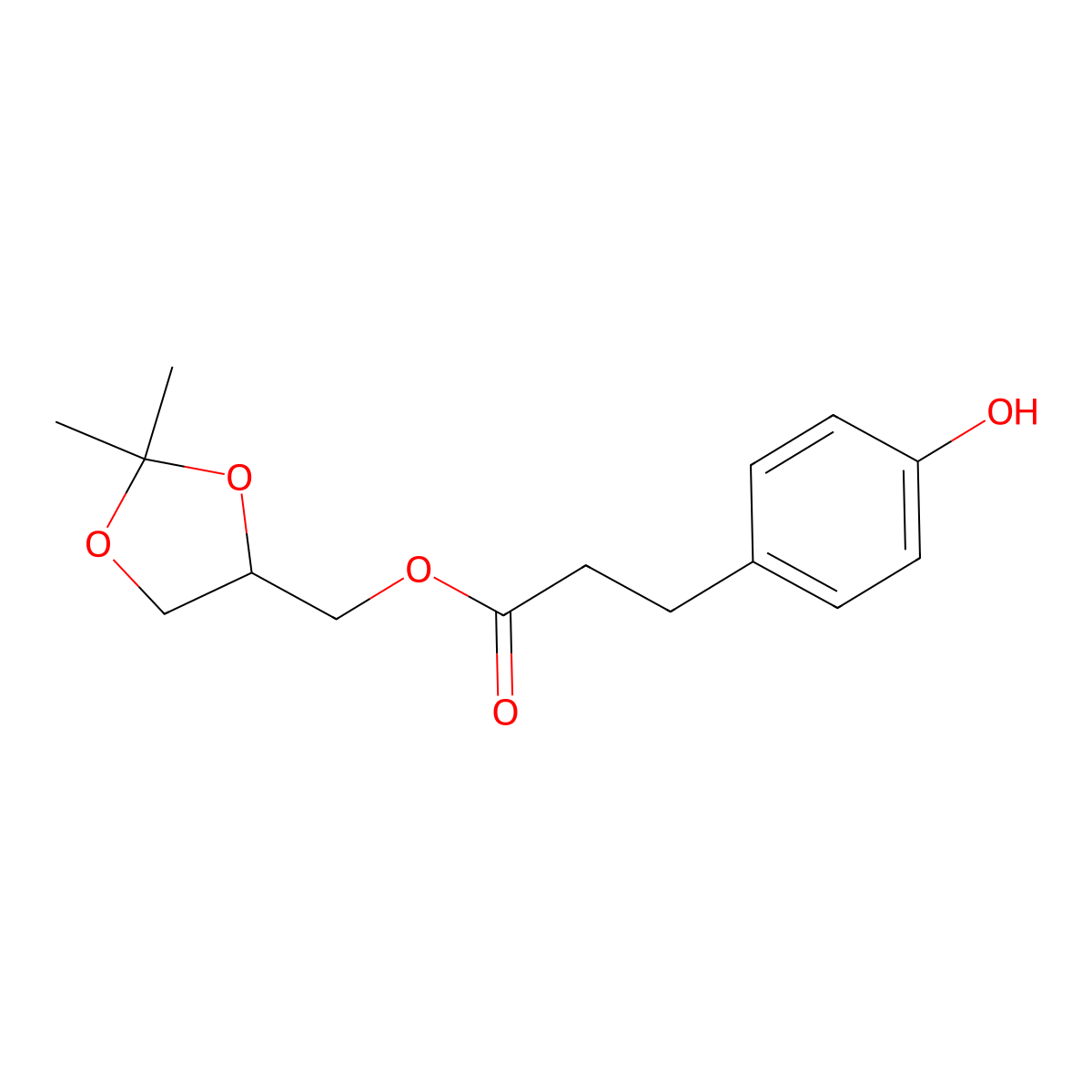 (S)-(2,2-Dimethyl-1,3-dioxolan-4-yl)methyl 3-(4-hydroxyphenyl)propanoate molecular structure, CAS 144256-11-1