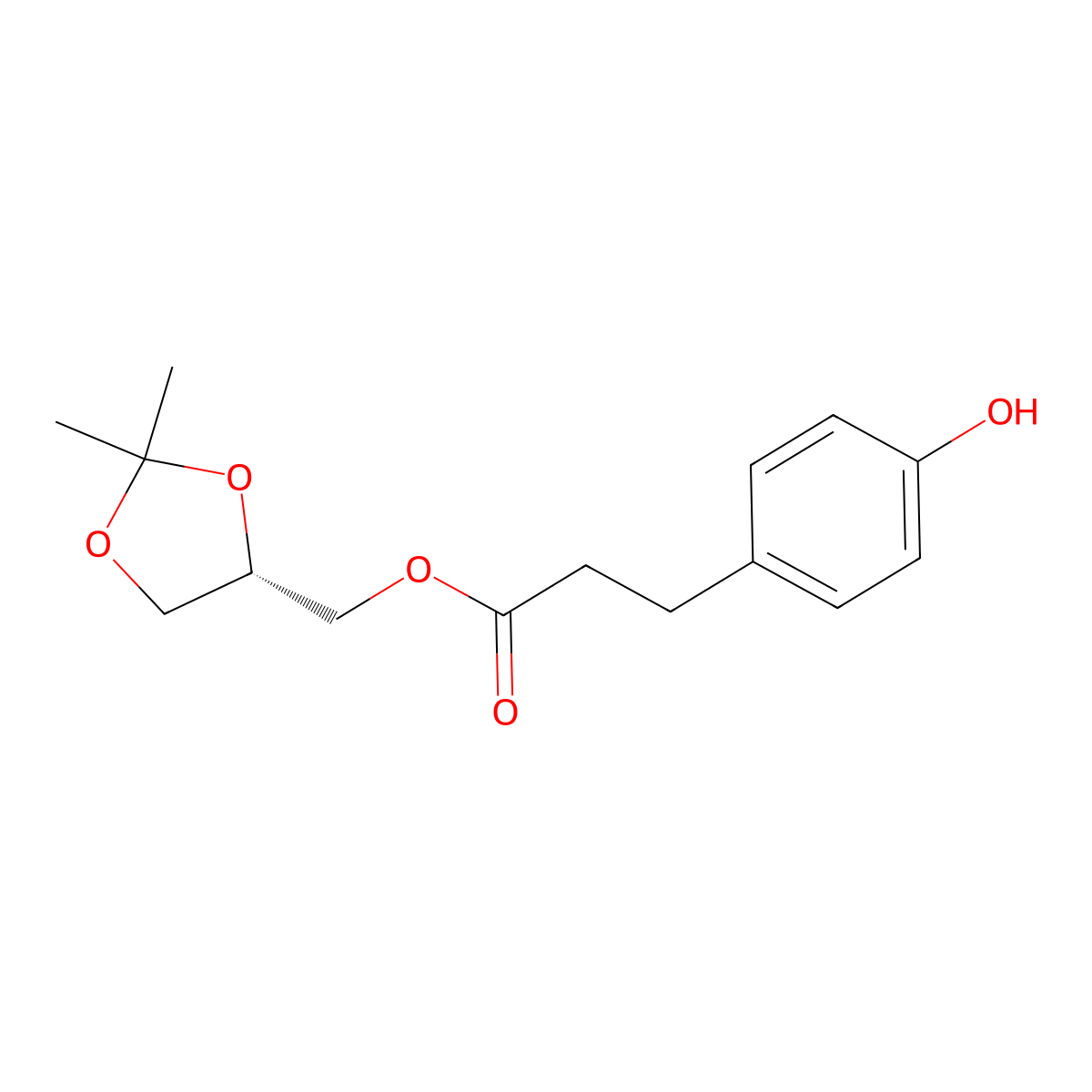 (S)-(2,2-Dimethyl-1,3-dioxolan-4-yl)methyl 3-(4-hydroxyphenyl)propanoate molecular structure, CAS 144256-11-1