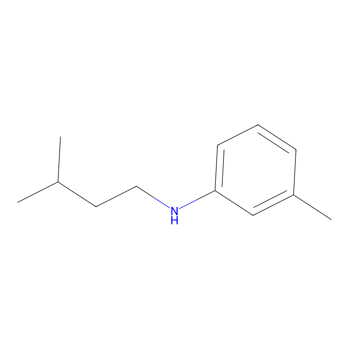 3-methyl-N-(3-methylbutyl)aniline molecular structure, CAS 14426-14-3