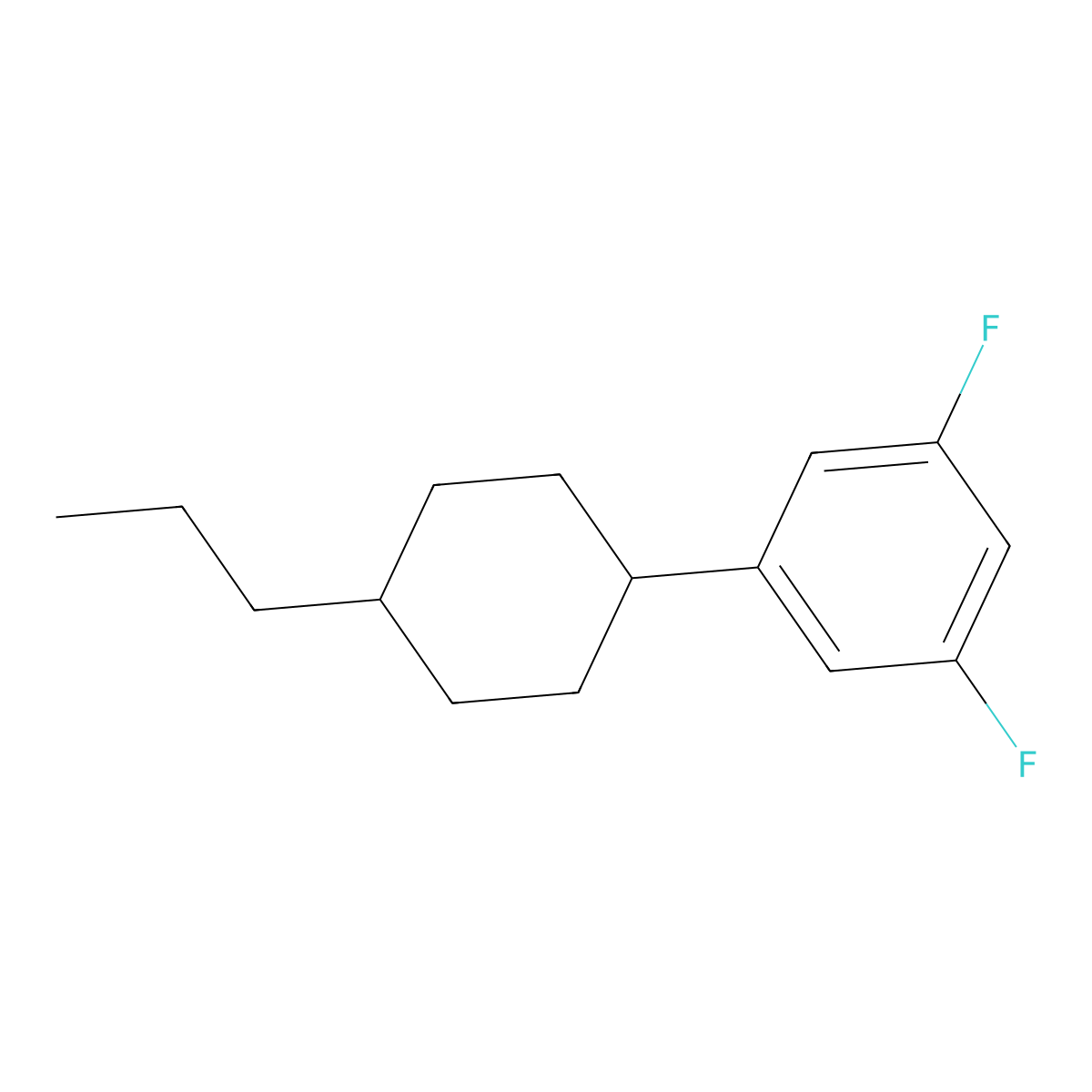 1,3-Difluoro-5-(trans-4-propylcyclohexyl)benzene molecular structure, CAS 144261-13-2