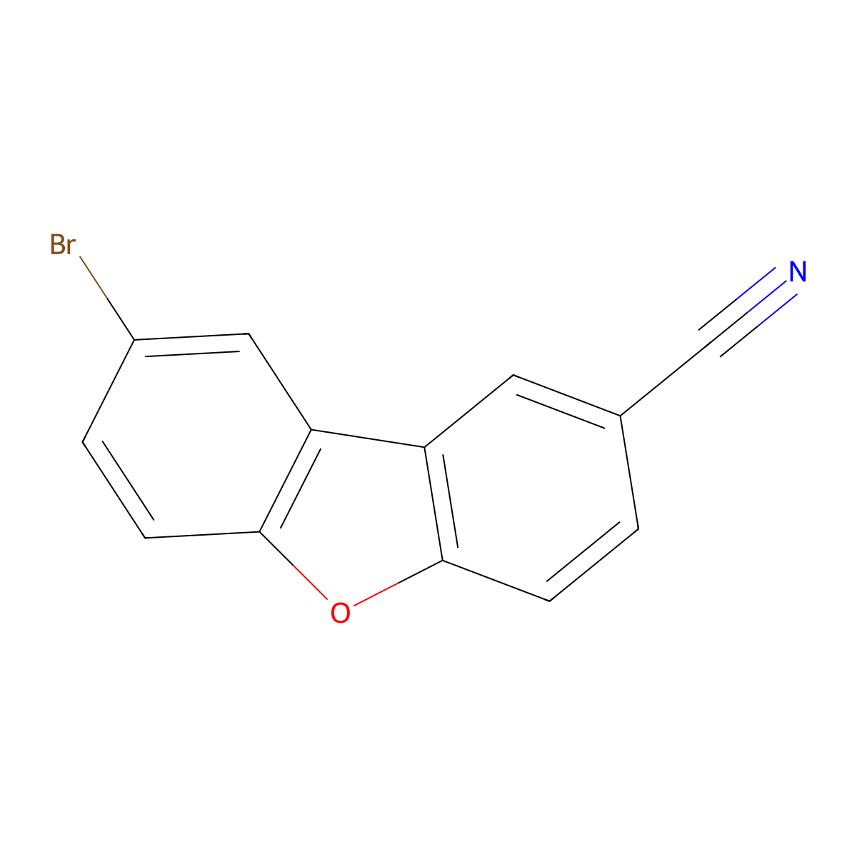 8-Bromodibenzo[b,d]furan-2-carbonitrile molecular structure, CAS 1442648-14-7