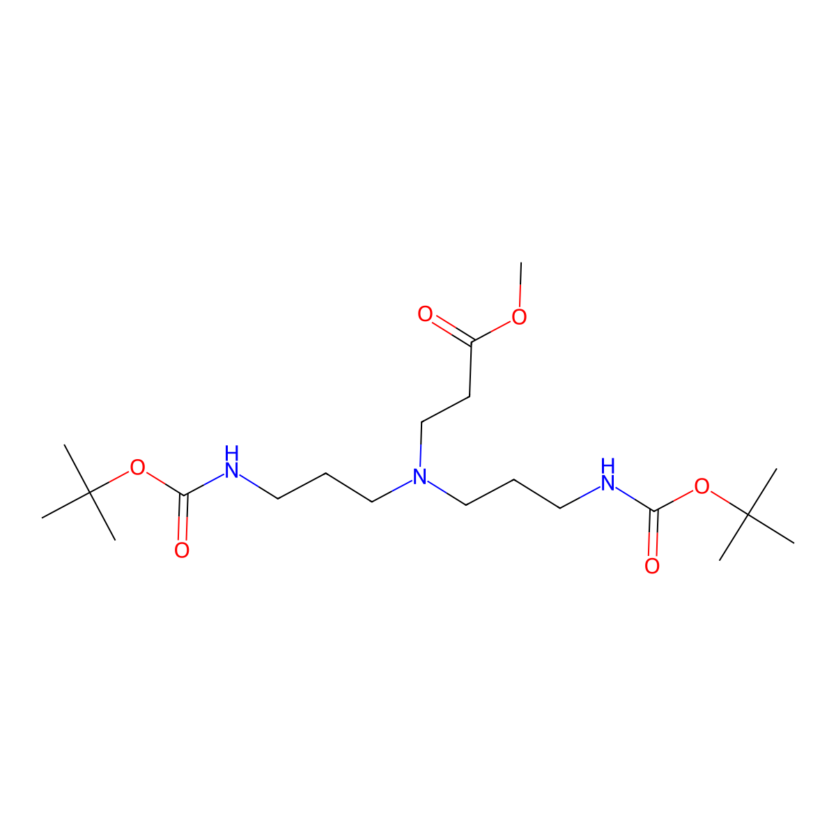 Methyl 3-[Bis[3-(Boc-amino)propyl]amino]propanoate molecular structure, CAS 1442656-30-5