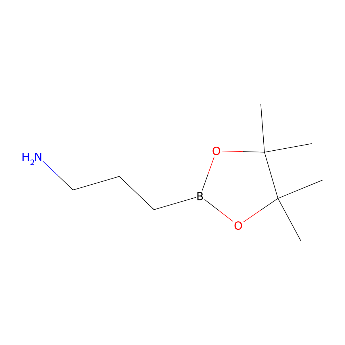 3-(Tetramethyl-1,3,2-dioxaborolan-2-yl)propan-1-amine molecular structure, CAS 144266-60-4