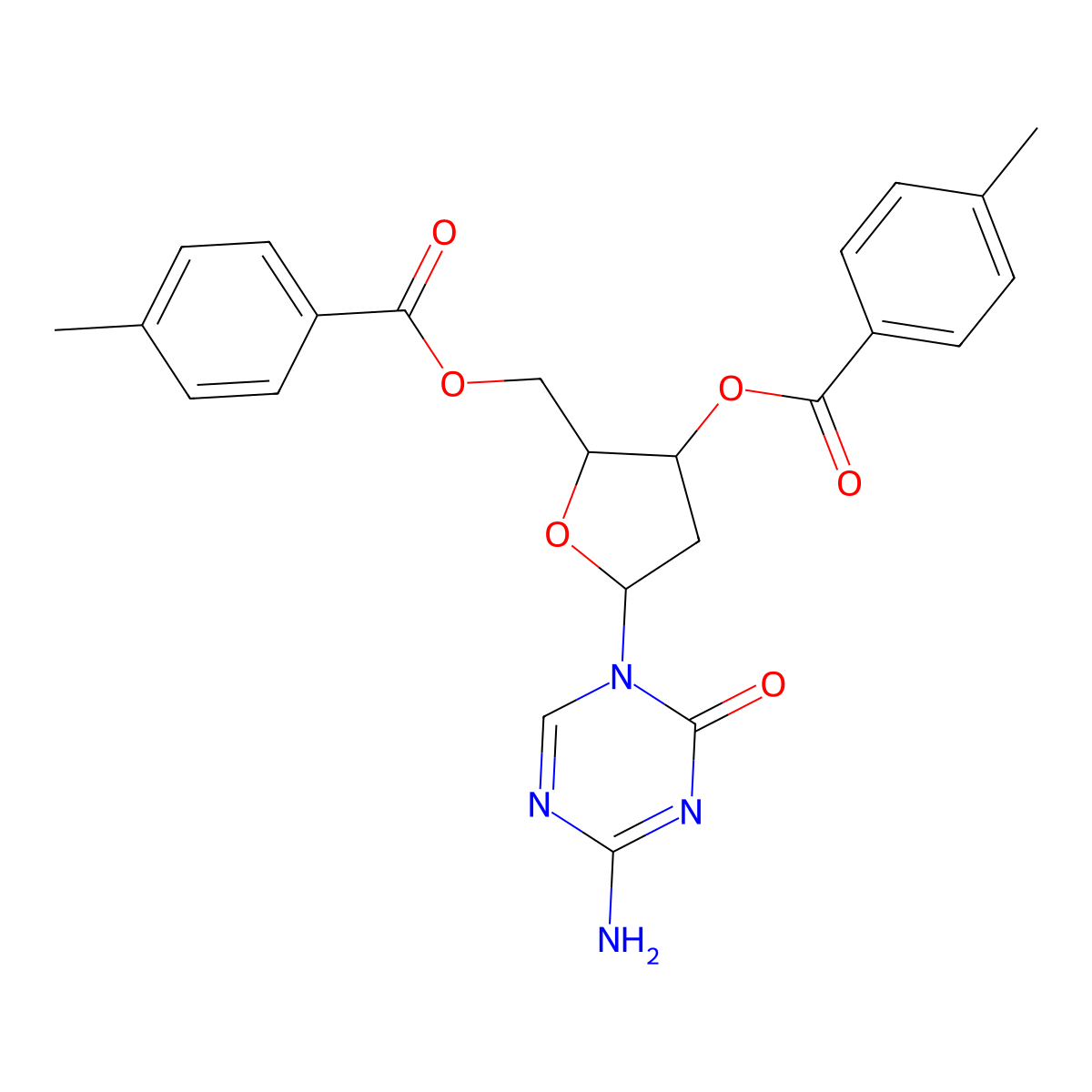 [(2R,3R)-5-(4-Amino-2-oxo-1,3,5-triazin-1-yl)-3-(4-methylbenzoyl)oxyoxolan-2-yl]methyl 4-methylbenzoate molecular structure, CAS 1442660-61-8