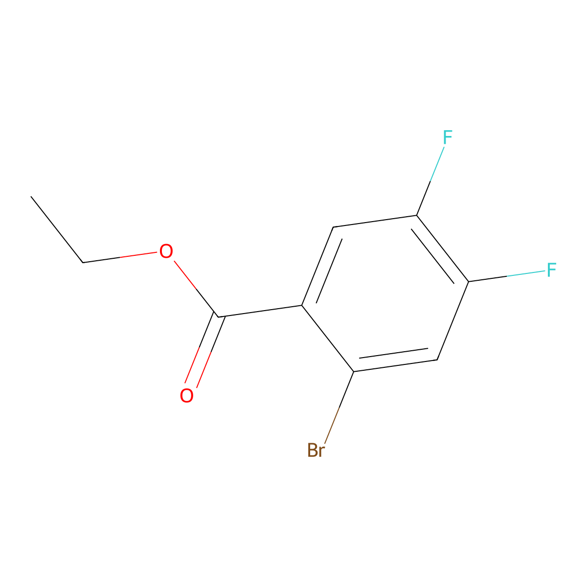 Benzoic acid, 2-bromo-4,5-difluoro-, ethyl ester molecular structure, CAS 144267-97-0