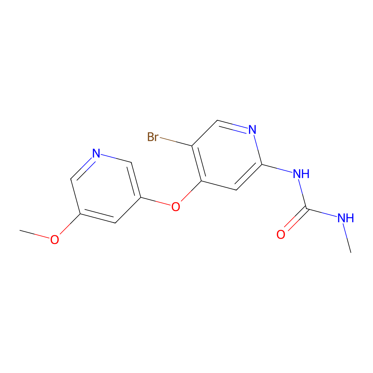 1-(5-Bromo-4-((5-methoxypyridin-3-YL)oxy)pyridin-2-YL)-3-methylurea molecular structure, CAS 1442682-63-4