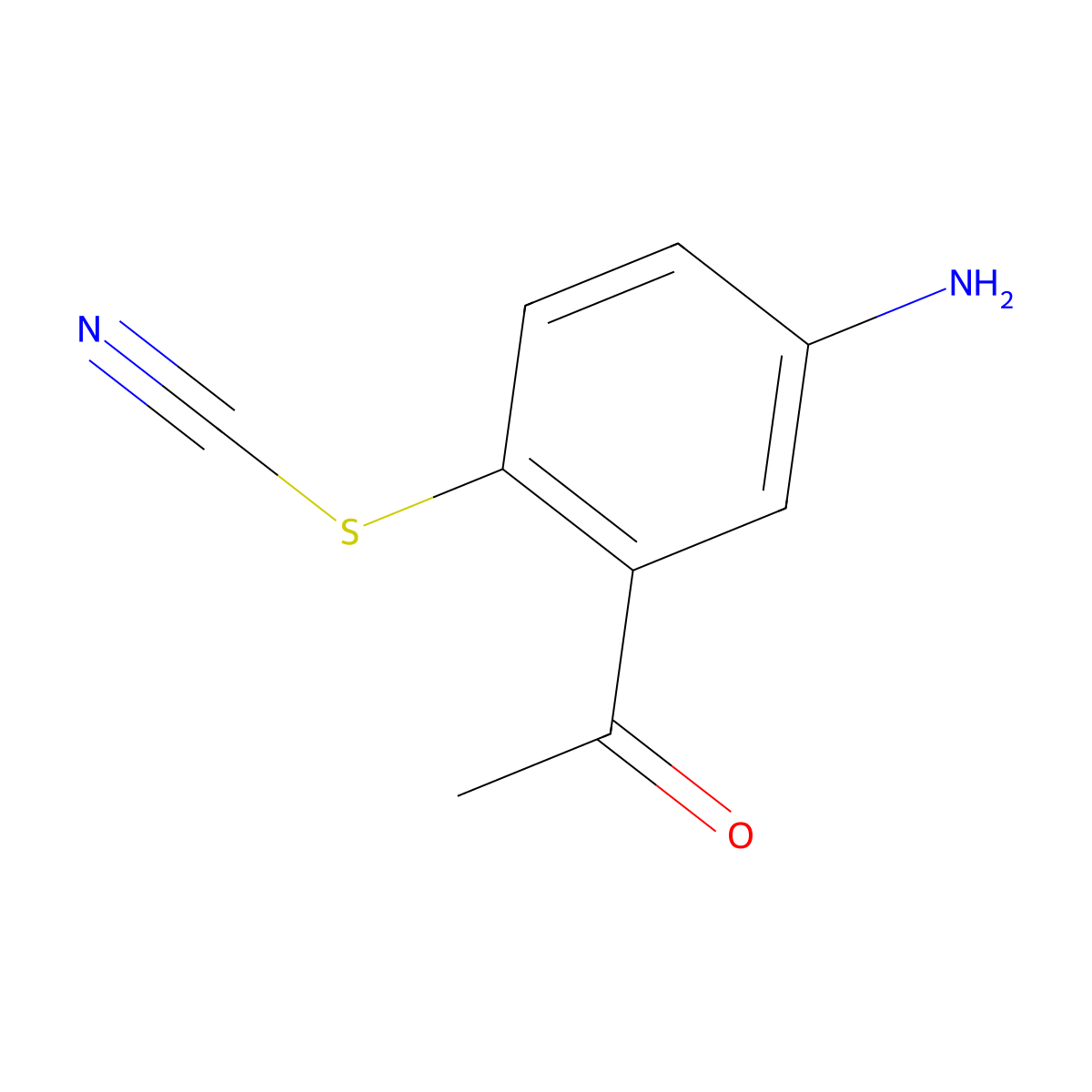 2-Acetyl-4-aminophenyl thiocyanate molecular structure, CAS 14428-51-4