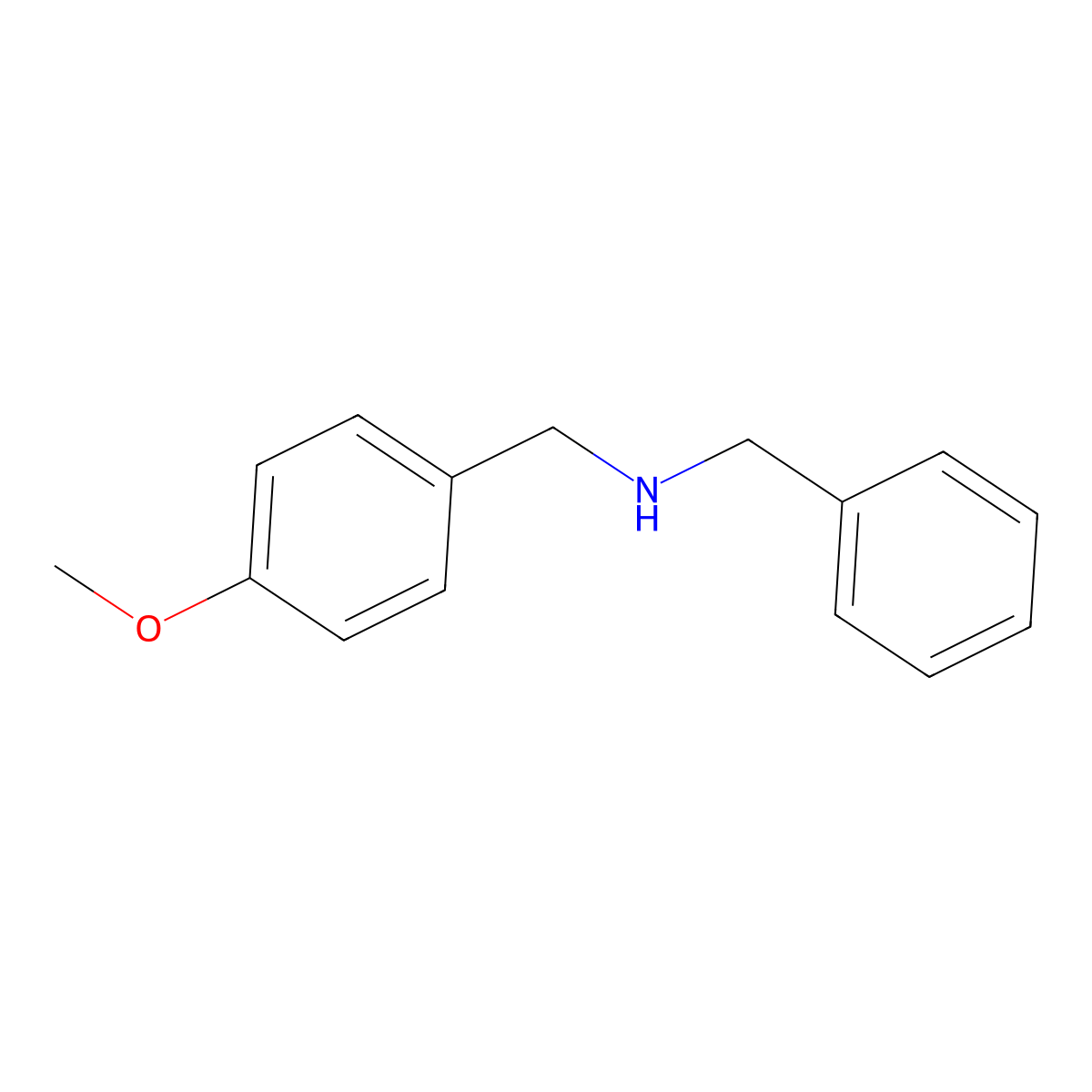 Benzyl[(4-methoxyphenyl)methyl]amine molecular structure, CAS 14429-02-8