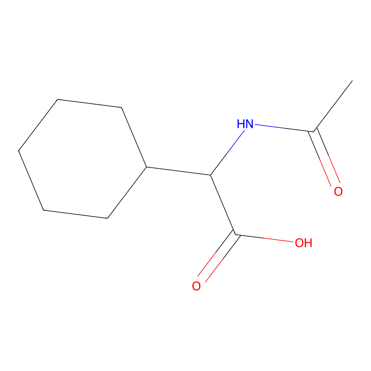 (r)-Acetylamino-cyclohexyl-acetic acid molecular structure, CAS 14429-43-7