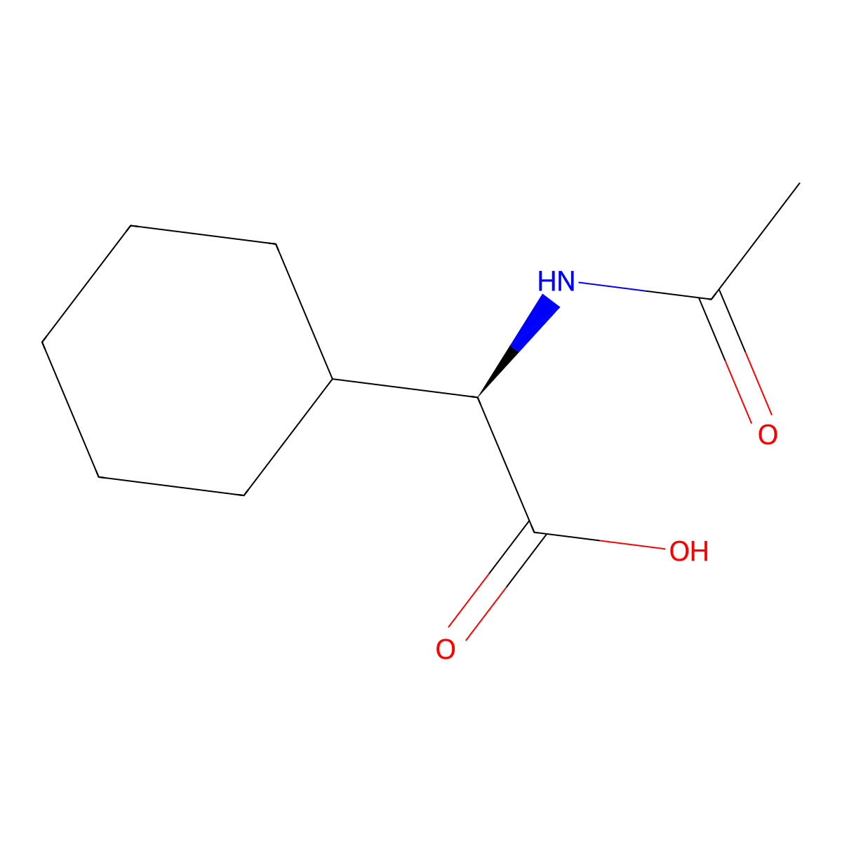 (r)-Acetylamino-cyclohexyl-acetic acid molecular structure, CAS 14429-43-7