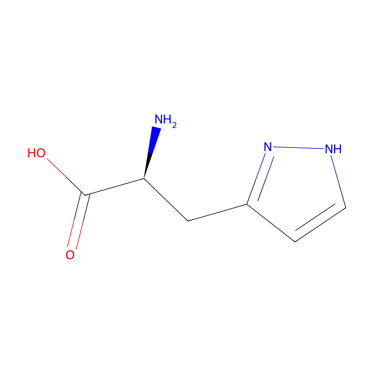 (S)-alpha-Amino-1H-pyrazole-3-propanoic acid molecular structure, CAS 14429-70-0