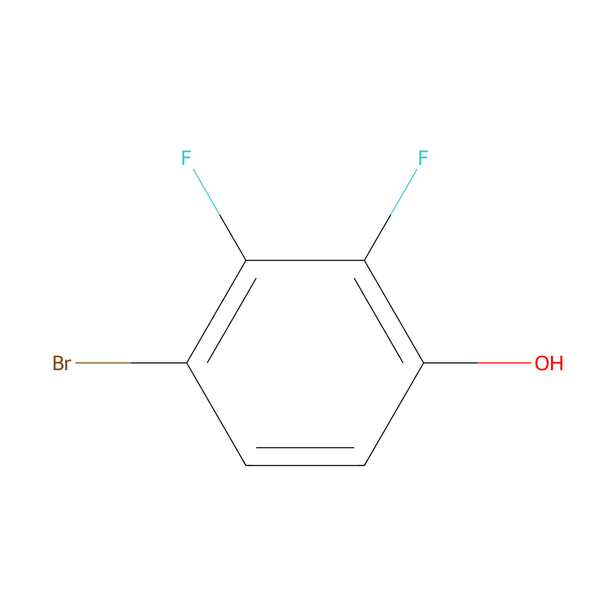 4-Bromo-2,3-difluorophenol molecular structure, CAS 144292-32-0