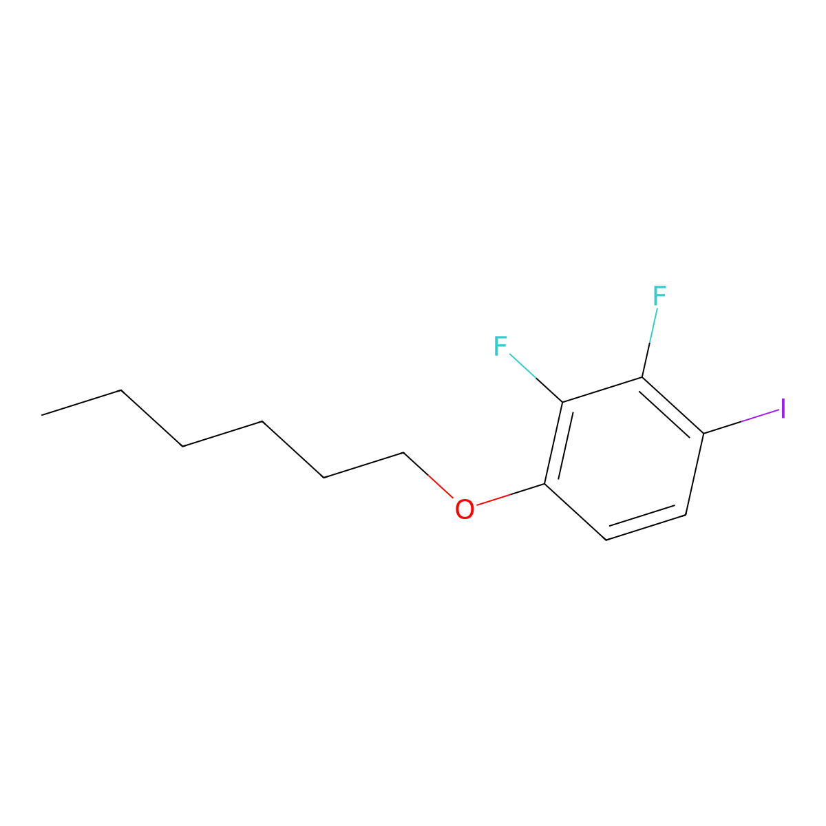 2,3-Difluoro-1-(hexyloxy)-4-iodobenzene molecular structure, CAS 144292-41-1