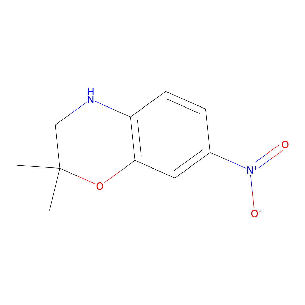 2,2-Dimethyl-7-nitro-3,4-dihydro-2H-benzo[B][1,4]oxazine molecular structure, CAS 144293-76-5